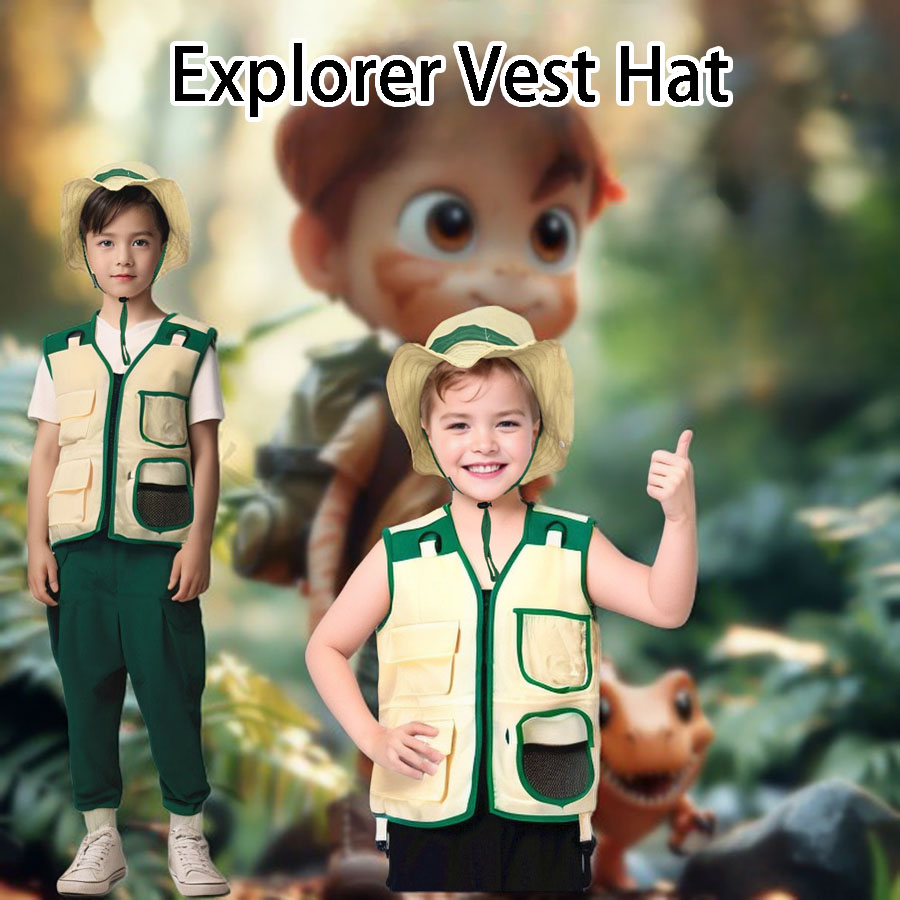 Outdoor Adventure Kids Party - Детский костюм для косплея, жилет, шляпа,