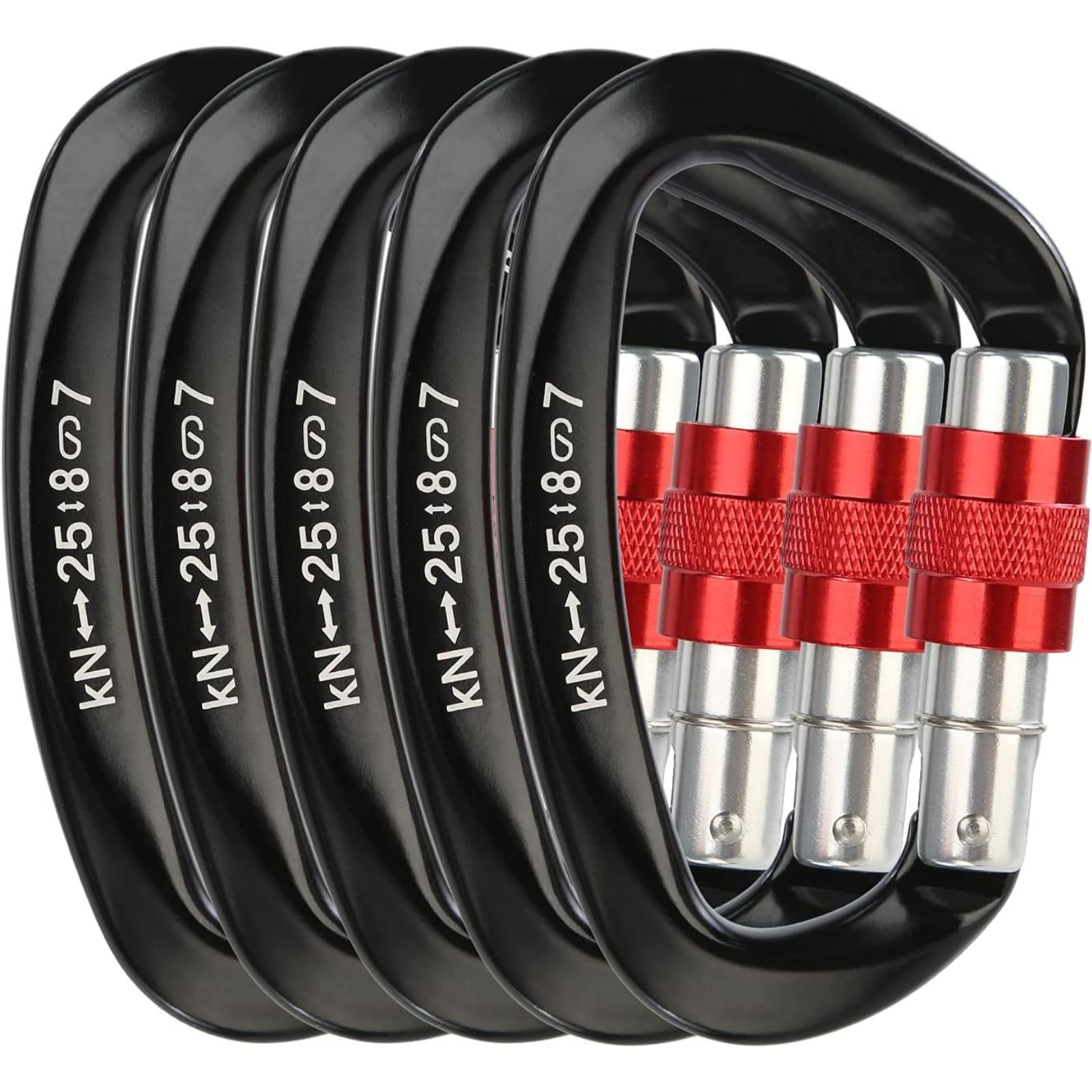 Carabiner Locking D - 5 шт./компл. 25KN D-образный алюминиевый карабин