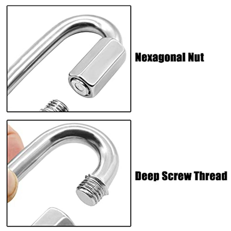 Carabiner Locking D - Комплект из 12 быстросъемных D-образных звеньев