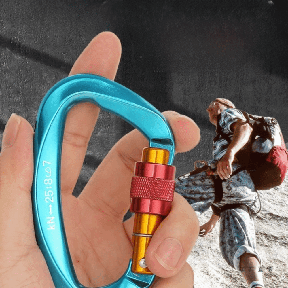 D-образный карабин 25KN для ск – обзор и цена Carabiner Locking D