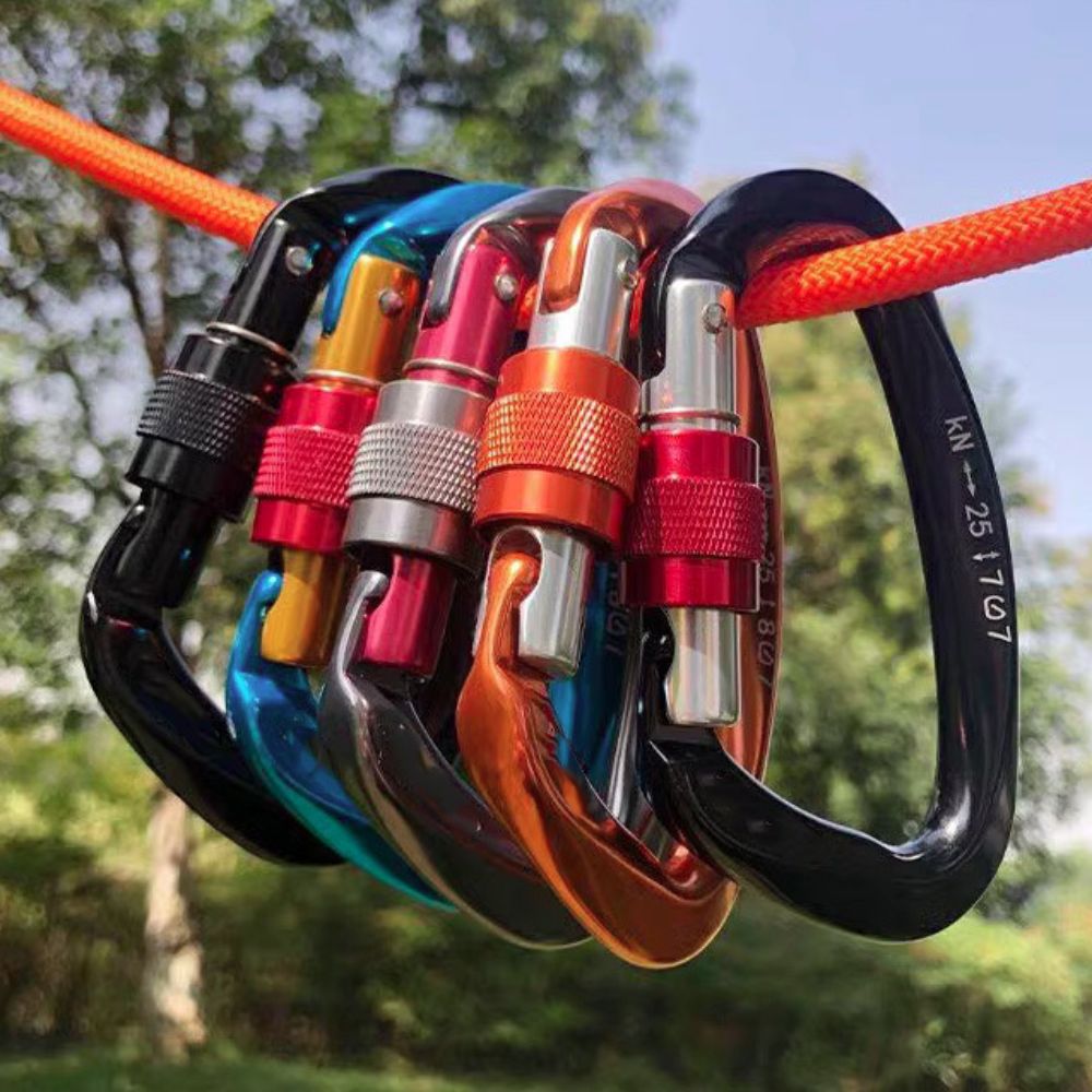 D-образный карабин 25KN для ск – обзор и цена Carabiner Locking D
